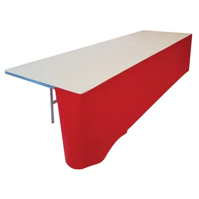 Devant de table PVC Rouge vermillon 350 x 70 cm - Tablier de table - Habillage de table - Etalages de marché-2
