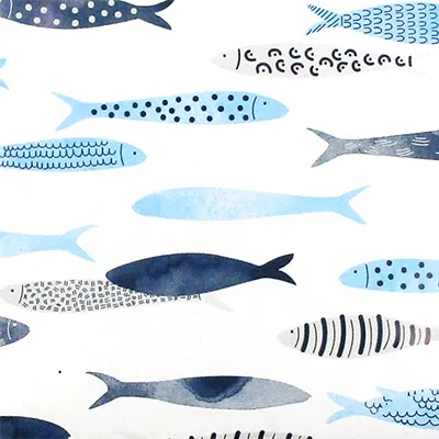 Papier cadeau Sardines - Papier cadeaux couchés à motifs