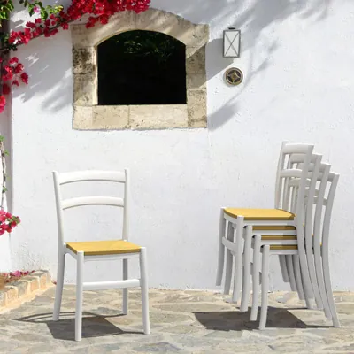 Chaise de réception Tiffany blanc 45 x 51 x 85 cm - Chaises de terrasse-2