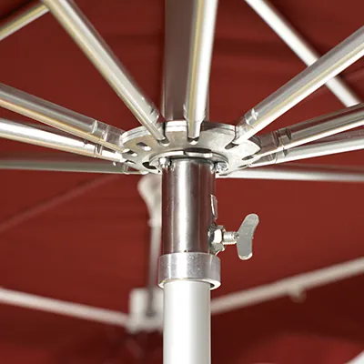 Parasol professionnel de marché - Parasol forain - Rouge bordeaux - 220 x 180 cm - armature alu, toile + housse - Parasols de marché, Parasols forains-2