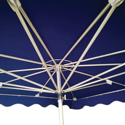 Parasol professionnel de marché - Parasol forain - Bleu foncé - 300 x 250 cm - armature alu, toile + housse - Parasols de marché, Parasols forains-1
