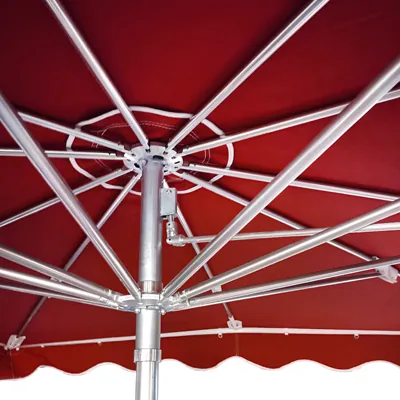Parasol professionnel de marché télescopique - Parasol forain - Rouge bordeaux - 400 x 300 cm - armature alu, toile + housse - Parasols de marché, Parasols forains-1