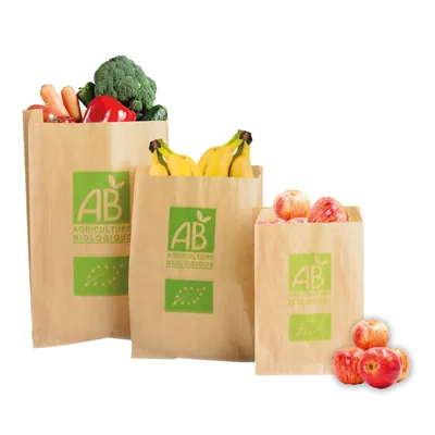 Sac fruits et légumes Bio kraft brun 3kg 23 x 8 x 34 cm - Sac papier primeur - Lot de 1000 - Sacs fruits et légumes-1