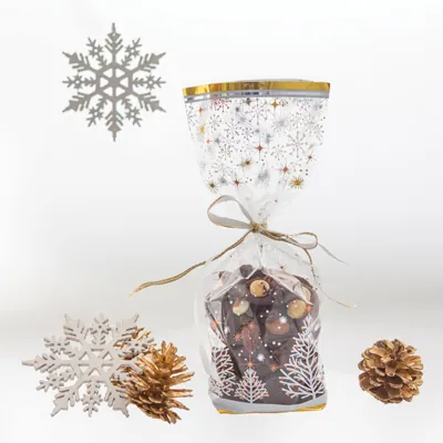 Sachets confiserie Noël scintillant - L 10 x 22 cm - par 100 - Sachets bonbon, Sachets confiserie-1