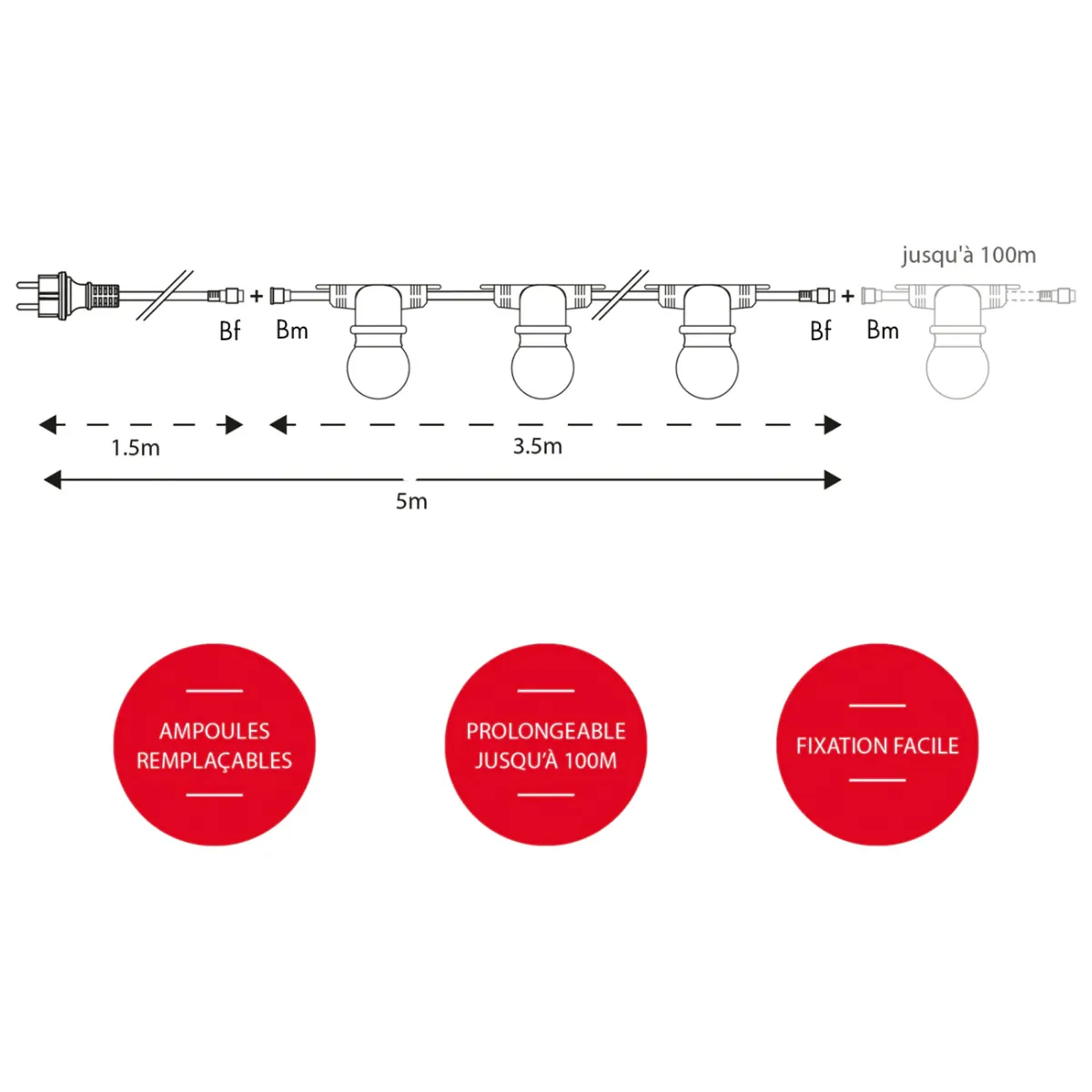 Guirlande lumineuse extérieur 10 ampoules - Guirlandes extérieures-1