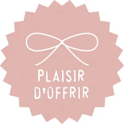 Étiquettes cadeaux adhésives Plaisir d'offrir rose pâle ø 35 mm - Paquet de 500  - Étiquettes cadeaux adhésives