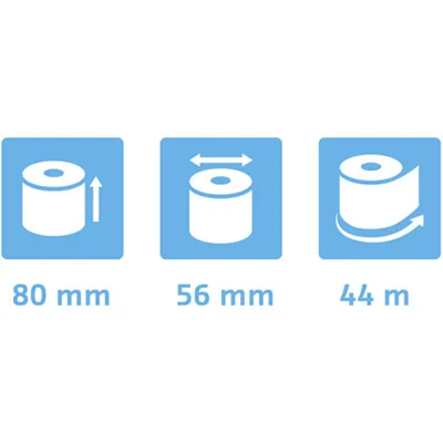Bobine thermique - Rouleau TPE - Papier thermique 80 x ø 60 mm x L 44 m, mandrin 12 mm - Lot de 30 - Rouleaux TPE, Bobines thermiques-1