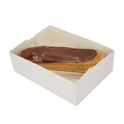 Caissette pâtissière carton blanc sans couvercle 13,4 x 9,8 x 4,3 cm - Lot de 100 - Boîtes pâtissières, Caissettes pâtissières-2