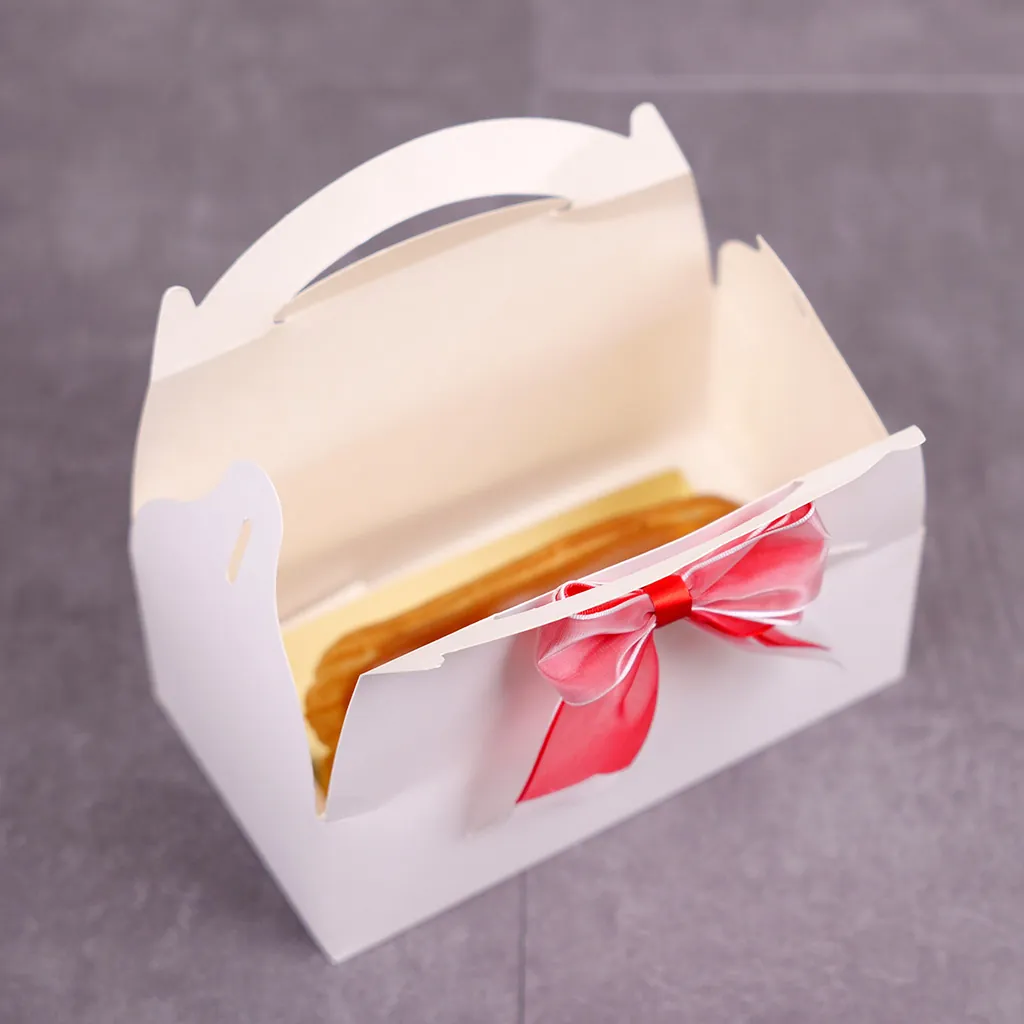 Boîte pâtissière carton avec poignée 18 x 10 x 7 cm - Caissette pâtissière à poignée - Blanc - Lot de 50 - Boîtes pâtissières, Caissettes pâtissières-2