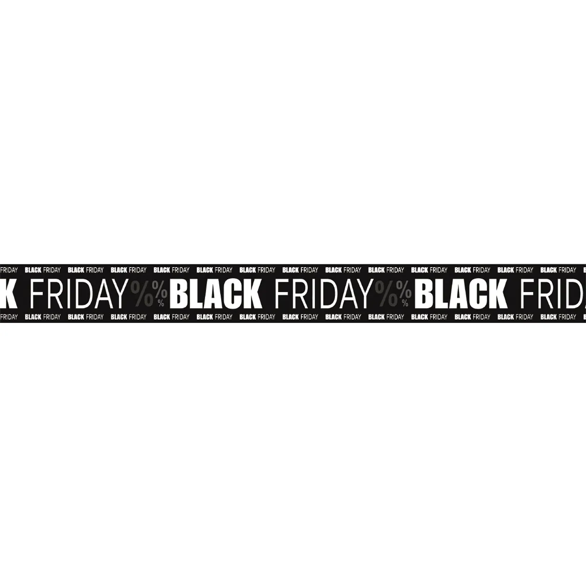 Banderole BLACK FRIDAY 15 cm x 10 m Noir / Blanc - Black Friday