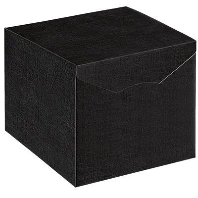 Boîte cadeau noire carton finition luxe 24,5 x 24,5 x 15 cm - Paquet de 10 - Boites cadeaux carton pliables