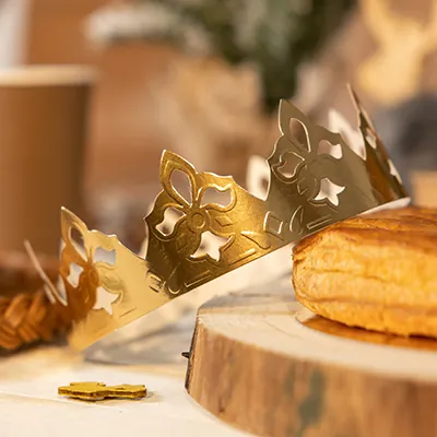 Couronne des rois or brillant, carton couché Ø 54,5 x 5,7 cm - Paquet de 100 - Papiers pâtissier, Papiers cuisson-1