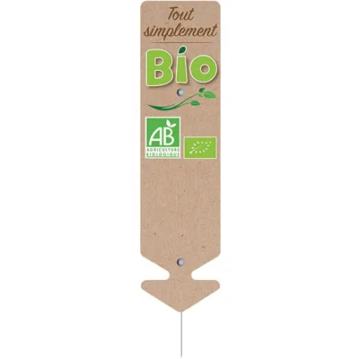Étiquette flèche bio 6x22 cm PVC, paquet de 10 - Étiquettes à pique