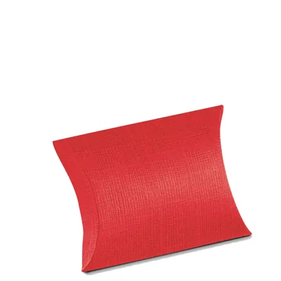 Boîte berlingot carton texturé 7 x 7 x 2,5 cm - Rouge - Pochette cadeau carton - Lot de 10 - Boites berlingots