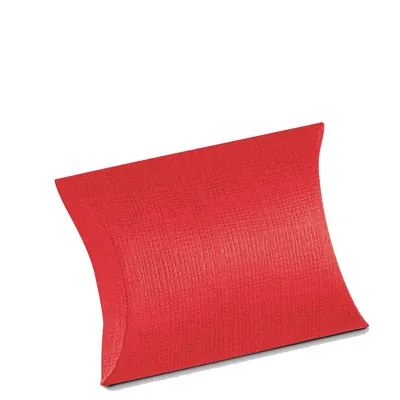 Boîte berlingot carton texturé 8,5 x 8,5 x 3 cm - Rouge - Pochette cadeau carton - Lot de 10 - Boites berlingots