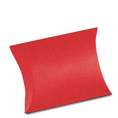 Boîte berlingot carton texturé 10 x 10 x 3,5 cm - Rouge - Pochette cadeau carton - Lot de 10 - Boites berlingots