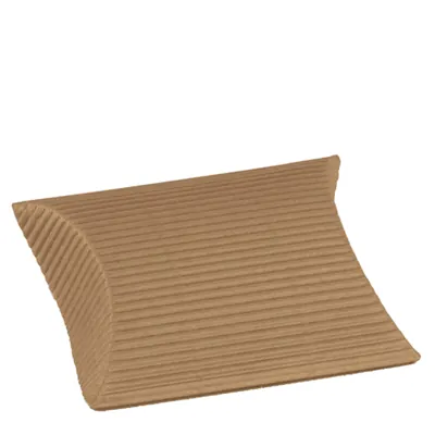 Boîte berlingot carton kraft ondulé 11 x 12 x 3,5 cm - Brun - Pochette cadeau carton - Lot de 10 - Boites berlingots