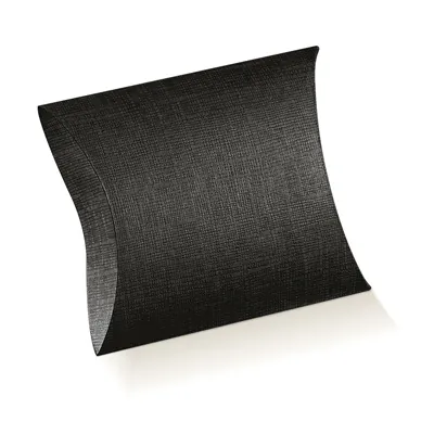 Boîte berlingot carton texturé 17 x 13 x 4 cm - Noir - Pochette cadeau carton - Lot de 10 - Boites berlingots