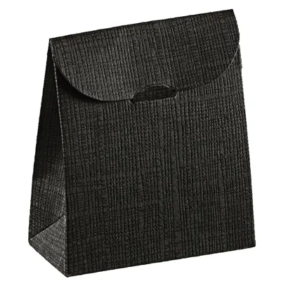 Pochette cadeau noire carton finition luxe 17 x 7 x 23,5 cm - Paquet de 10 - Pochettes cadeaux luxe
