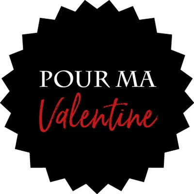 Etiquette Saint Valentin ø 35 mm Noire - Sticker Saint Valentin - Rouleau de 500 - Étiquettes cadeaux St Valentin