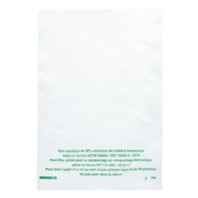 Sac liasse biosourcé transparent 7,20L 30 x 45 cm biosourcé 12µ - Rouleau de 500 - Sacs plastique liassés