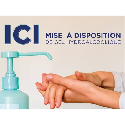 Pancarte Gel hydroalcoolique à disposition - Signalétique de sécurité