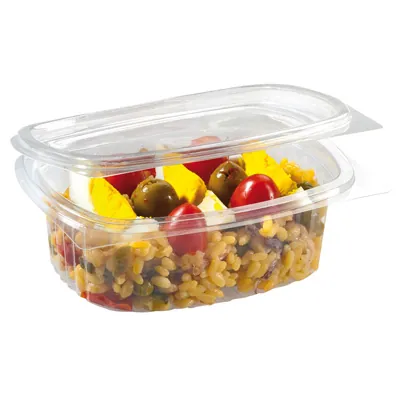 Barquette avec couvercle charnière 1000 ml 18,5 x 15,5 x 6,8 cm - Barquette plastique - Lot de 50 - Barquettes plastique