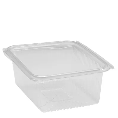 Barquette avec couvercle charnière 1000 ml 18,2 x 14,2 x 7 cm - Barquette plastique - Lot de 50 - Barquettes plastique