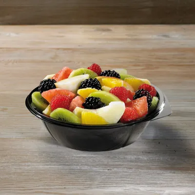 Bol salade 400 ml plastique Noir ø 16 x 4,5 cm - Bol plastique - Lot de 100 - Boîtes salade, Bols salade-1
