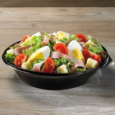 Bol salade 800 ml plastique Noir ø 21,5 x 4,5 cm - Bol plastique - Lot de 150 - Boîtes salade, Bols salade-1