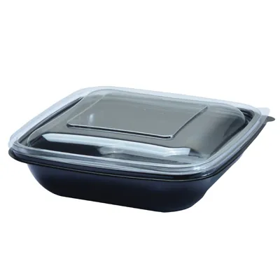 Bol salade 750 ml plastique Noir 19 x 19 x 4,5 cm - Bol plastique - Lot de 50 - Boîtes salade, Bols salade-2