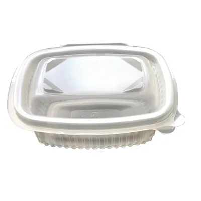 Barquette avec couvercle charnière 375 ml 14,2 x 12,5 x 4,9 cm - Barquette plastique - Lot de 50 - Barquettes plastique-1