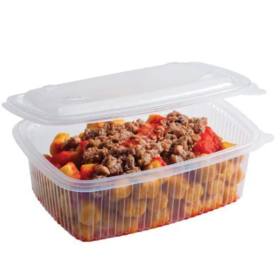 Barquette avec couvercle charnière 1200 ml 18,3 x 18,8 x 6,8 cm - Barquette plastique - Lot de 50 - Barquettes plastique