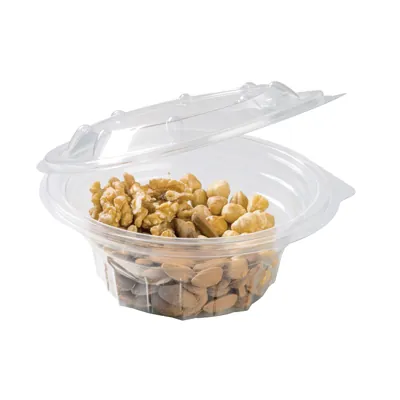 Bol salade avec couvercle 750 ml plastique transparent ø 17 x 8,5 cm - Bol plastique avec couvercle - Lot de 75 - Boîtes salade, Bols salade-1