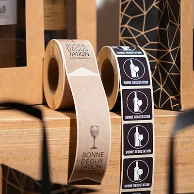 Étiquettes adhésives Bonne dégustation - Brun / Noir - H 13,5 x L 3,5 cm - Paquet de 200 - Étiquettes cadeaux ferme sac-1