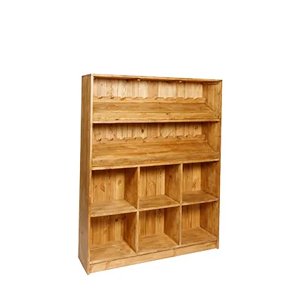 Étagère à vin bois massif livrée montée 119 x 30 x 150 cm – Meuble caviste - Meubles et présentoirs cavistes-1