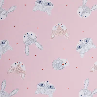 Papier cadeau Racoons rose - 70 cm x 50 m - Le rouleau - Papiers cadeaux enfants