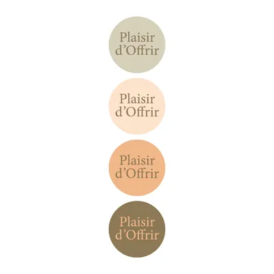 Assortiment étiquettes adhésives Plaisir d'offrir combi végétal ø 35 mm - Paquet de 500  - Étiquettes cadeaux adhésives