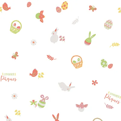 Film fleuriste - Film polypropylène spécial Pâques Bunny 80 cm x 120 m 35µ - Films polypropylène à motifs-1