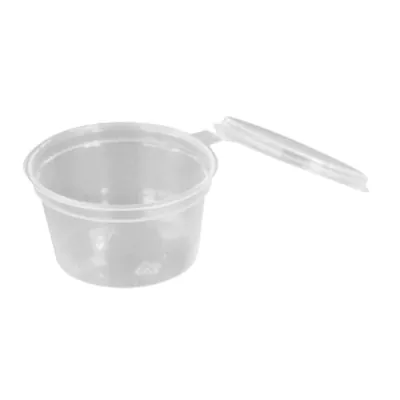 Pot à sauce avec couvercle charnière micro-ondable 30 ml - Coupelle jetable - Lot de 50 - Pots à sauce, Verrines jetables