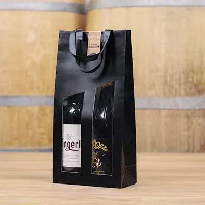 Sacs à fenêtre 2 bouteilles Séduction - Sacs pour bouteilles de vin-1