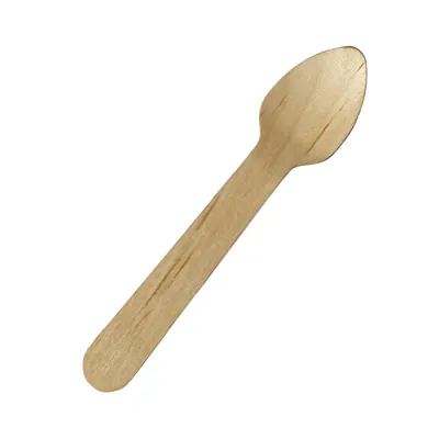 Cuillère à glace en bois 9,5 cm - Couvert en bois - Paquet de 100 - Couverts jetables