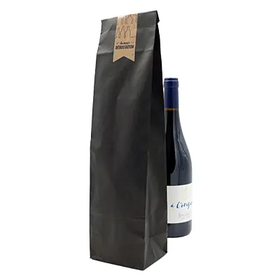 Sacs kraft vergé 1 bouteille - Sacs pour bouteilles de vin-1