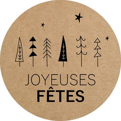 Étiquettes adhésives JOYEUSES FÊTES - Étiquettes Noël