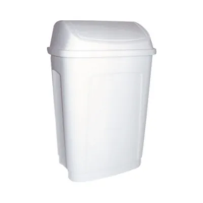 Poubelle à couvercle basculant 10 litres blanc polypropylène - Poubelles professionnelles