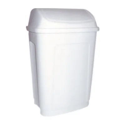 Poubelle à couvercle basculant 50 litres blanc polypropylène - Poubelles professionnelles