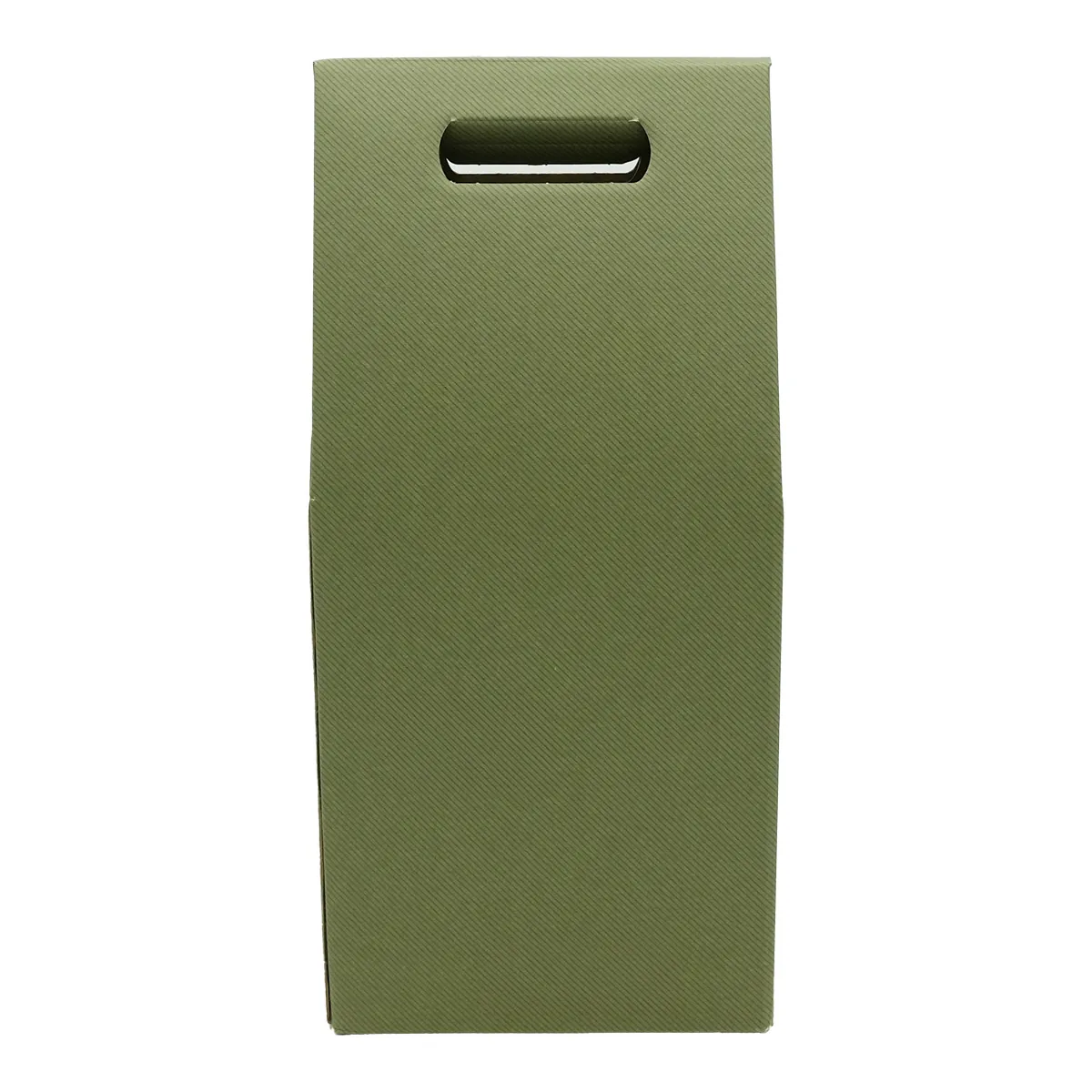 Boîte carton 2 bouteilles à fenêtre 18 x 9 x 38,5 cm Vert - Étui 2 bouteilles - Coffret 2 bouteilles - Paquet de 10 - Coffrets pour bouteilles de vin, Boîtes pour bouteilles de vin-3