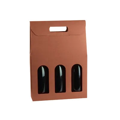 Boîtages à fenêtre 3 bouteilles - Coffrets pour bouteilles de vin, Boîtes pour bouteilles de vin