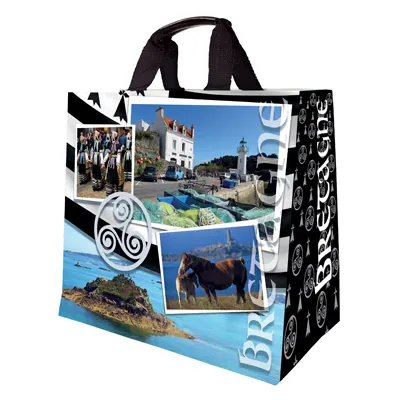 Sac cabas réutilisable polypropylène tissé région Bretagne 33L 43 x 20 x 38 cm - Lot de 25 - Sacs tissés-1