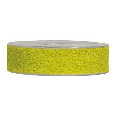 Ruban en maille alvéolé vert pomme 25 mm x 20 m polyester - Ruban décoratif - Ruban cadeau - Rubans tissu, Cordons